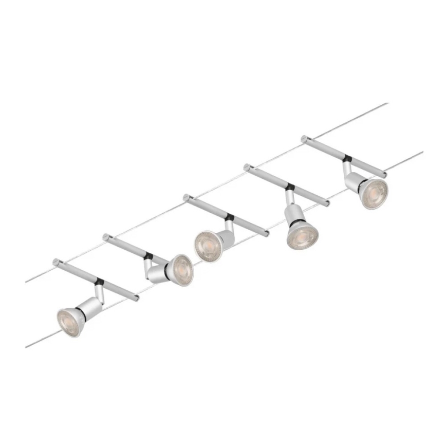 Paulmann 94442 - Kit 5x GU5,3/10W — système complet sur câble SALT 230V, chrome mat