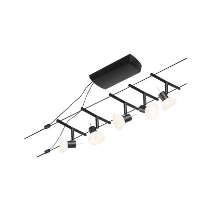 Paulmann 94450 - Kit complet SHEELA sur câble 5 × GU5,3/10 W, 230 V, noir