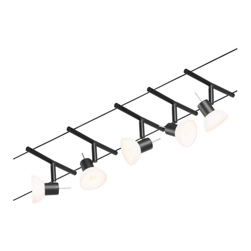 Paulmann 94450 - Kit complet SHEELA sur câble 5 × GU5,3/10 W, 230 V, noir