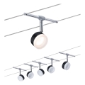 Paulmann 94457 - Set 5xLED/4W Komplettes Seilsystem CLEAR 230V schwarz/hochglanzchrom