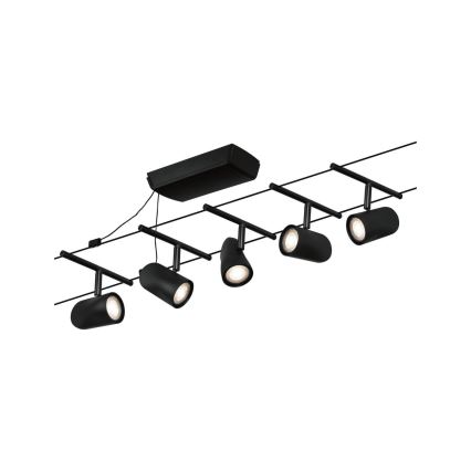 Paulmann 94469 - Kit 5×GU5,3/10W Sistema a cavo completo CUP 230V nero