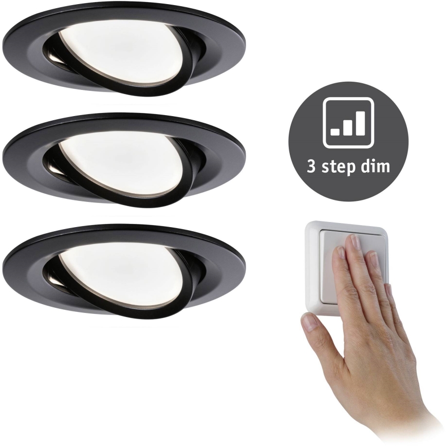 Paulmann 94472 - SET 3xLED/6W IP23 Faretto da incasso bagno dimmerabile NOVA 230V