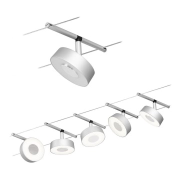 Paulmann 94475 - Set 5xLED/5W Komplettes Seilsystem CIRCLE 230V matt-chrom