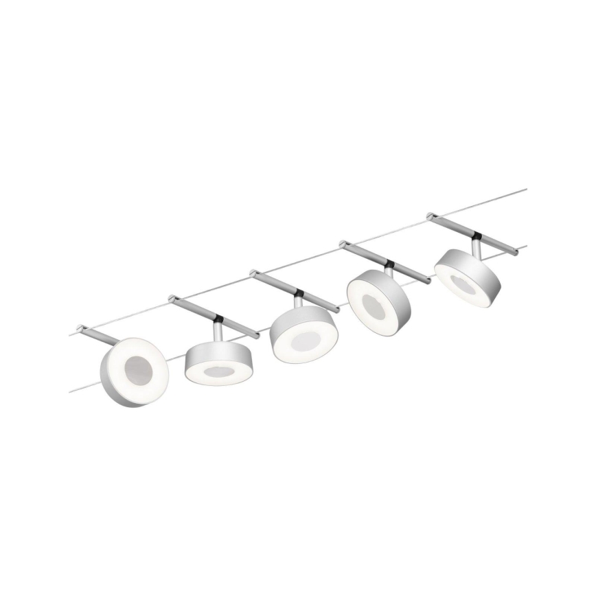 Paulmann 94475 - Set 5xLED/5W Komplettes Seilsystem CIRCLE 230V matt-chrom