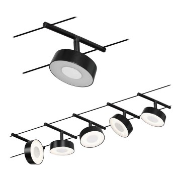 Paulmann 94479 - Kit 5xLED/5W Sistema completo a cavo CIRCLE 230V nero
