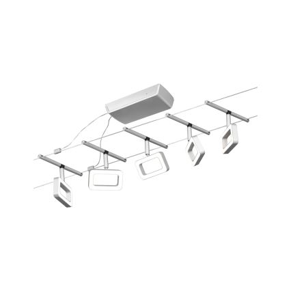 Paulmann 94481 - SET 5xLED/4,8W Komplettes Seilsystem FRAME 230V mattchrom