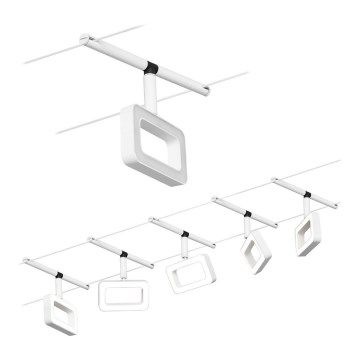 Paulmann 94483 - Set 5xLED/4,8W Komplettes Seilsystem FRAME 230V weiß