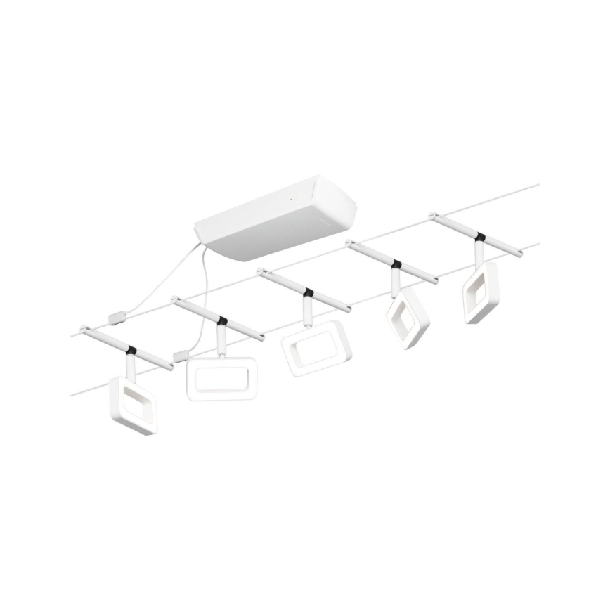 Paulmann 94483 - Set 5xLED/4,8W Komplettes Seilsystem FRAME 230V weiß