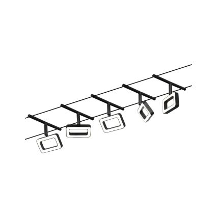 Paulmann 94485 - SET 5xLED/4,8W Komplettes Seilsystem FRAME 230V schwarz