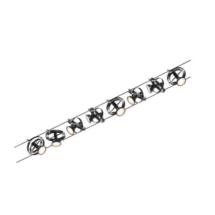 Paulmann 94494 - SET 8xGU5,3/7,5W Faretto per sistema a binario CARDAN 230V nero