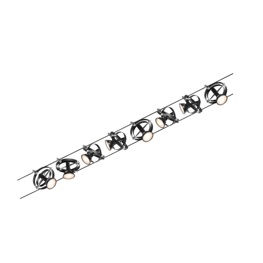 Paulmann 94494 - SET 8xGU5,3/7,5W Faretto per sistema a binario CARDAN 230V nero