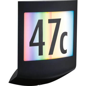 Paulmann 94513 - LED RGBW/8,2 W IP44 dimmerabile, illuminazione per numero civico con sensore di movimento e crepuscolare PADEA 230V antracite