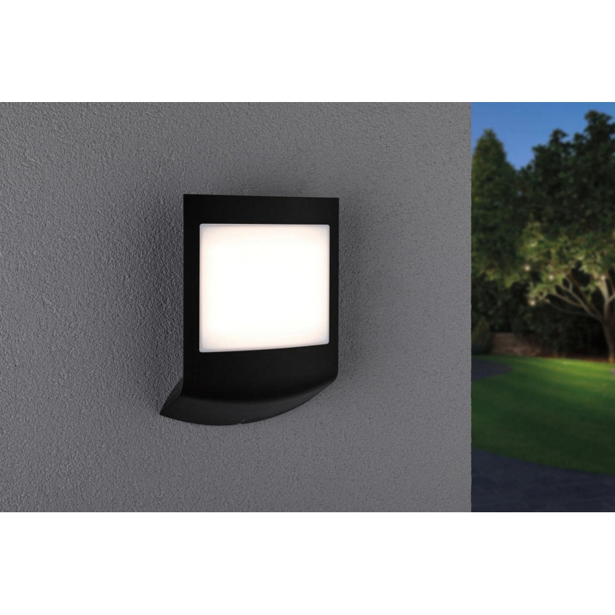 Paulmann 94513 - RGBW LED/8,2W IP44 Applique da esterno dimmerabile con sensore di movimento e sensore crepuscolare PADEA 230V antracite