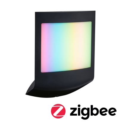 Paulmann 94513 - RGBW LED/8,2W IP44 Applique da esterno dimmerabile con sensore di movimento e sensore crepuscolare PADEA 230V antracite