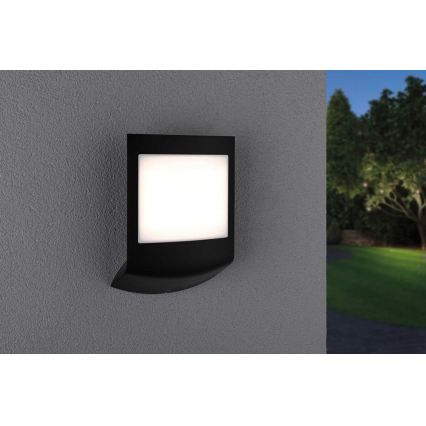 Paulmann 94513 - RGBW LED/8,2W IP44 Applique murale d'extérieur dimmable avec détecteur de mouvement et capteur crépusculaire PADEA 230V anthracite