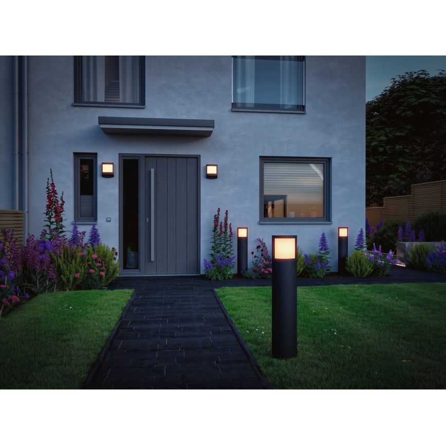 Paulmann 94514 - LED/8,5W IP44 Lampe d'extérieur dimmable avec détecteur de mouvement et détecteur crépusculaire PADEA 230V anthracite