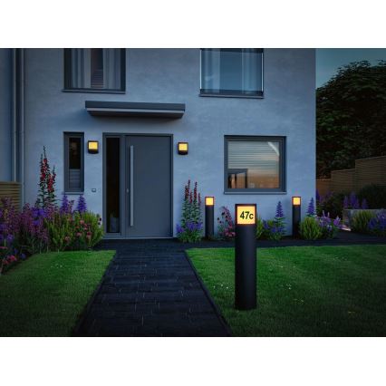 Paulmann 94514 - LED/8,5W IP44 Dimmbares Hausnummernschild mit Bewegungs- und Dämmerungssensor PADEA 230V anthrazit