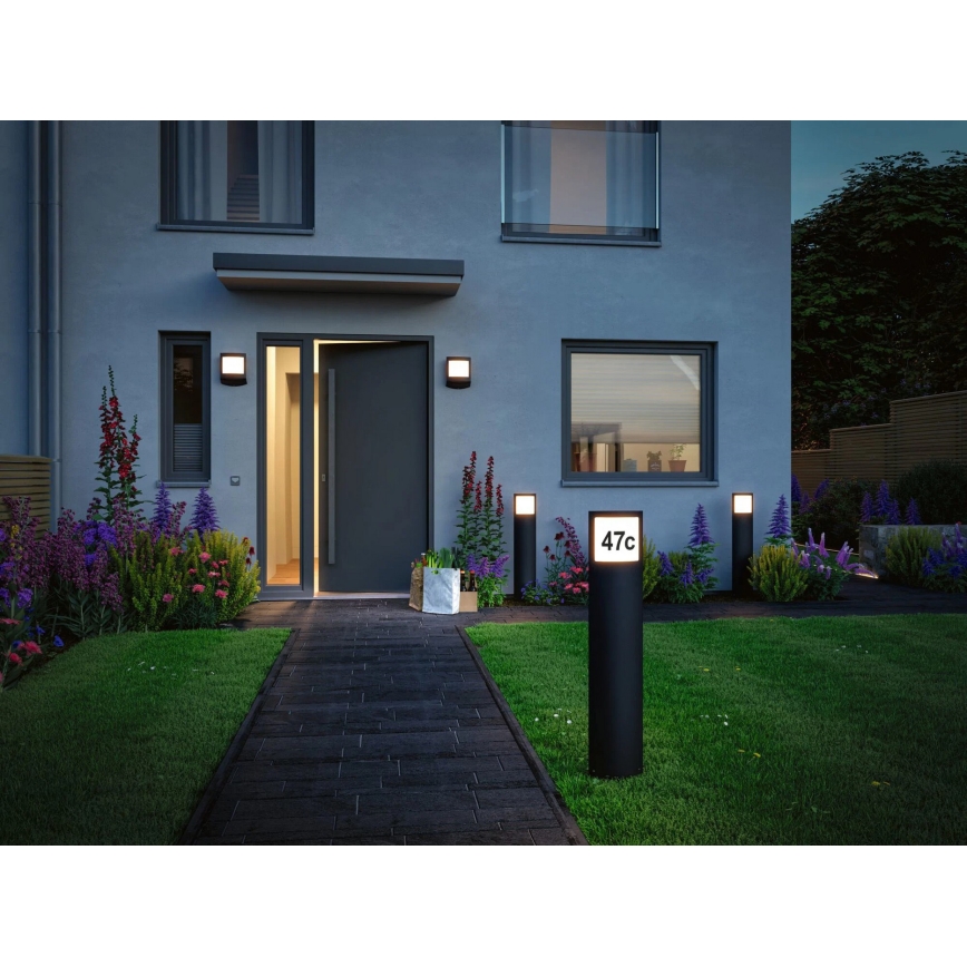 Paulmann 94514 - LED/8,5W IP44 Numero civico dimmerabile con sensore di movimento e sensore crepuscolare PADEA 230V antracite