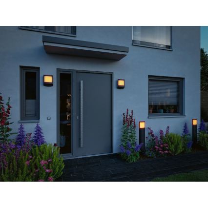 Paulmann 94515 - LED/8,5W IP44 Lampe d'extérieur dimmable avec détecteur de mouvement et détecteur crépusculaire PADEA 230V anthracite