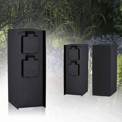 Paulmann 94657 - Borne prises électriques extérieure RIO 2Z SCHUKO 230V IP44