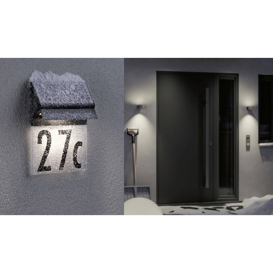 Paulmann 94694 - Numéro de maison solaire LED/0,2W IP44 NEDA 3,7V