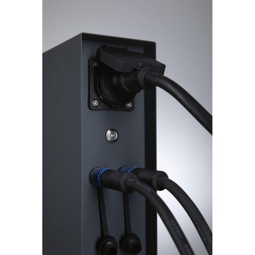 Paulmann 94701 -Multipresa verticale da esterno con sensore crepuscolare RIO 2Z SCHUKO 230V IP44