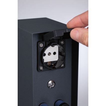Paulmann 94701 -Multipresa verticale da esterno con sensore crepuscolare RIO 2Z SCHUKO 230V IP44