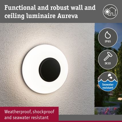 Paulmann 94955 - LED/20,5W IP65 Applique murale extérieure dimmable AUREVA 230V 2200/3000/4000K anthracite