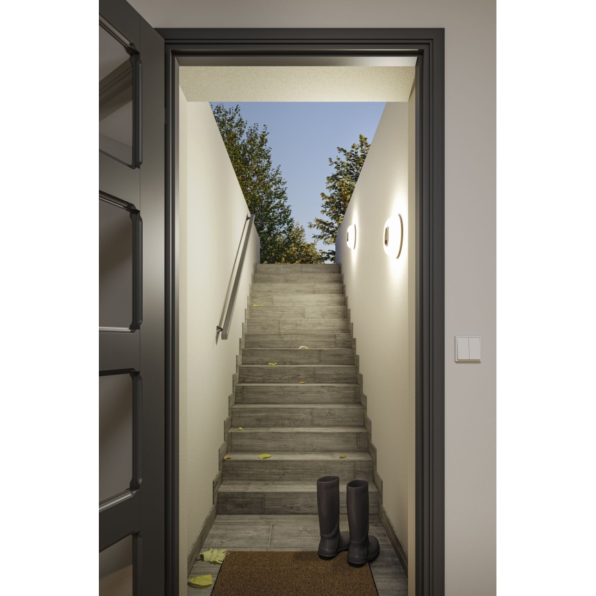 Paulmann 94956 - LED/20,5W IP65 Applique murale d'extérieur dimmable avec détecteur de mouvement et détecteur crépusculaire AUREVA 230V 2200/3000/4000K anthracite