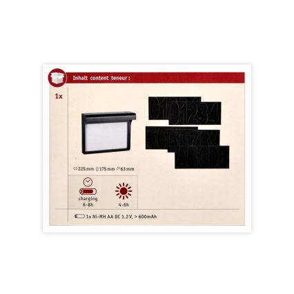Paulmann 95388 - Numéro de maison solaire avec détecteur DAYTON 4,8V LED/0,05W IP44