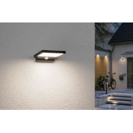 Paulmann 95393 - Applique murale solaire avec détecteur LED/4W IP44 SOLVEIG 3,7V 2000 mAh