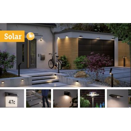 Paulmann 95393 - LED/4W IP44 Applique solare dimmerabile con sensore SOLVEIG 3,7V 2000 mAh