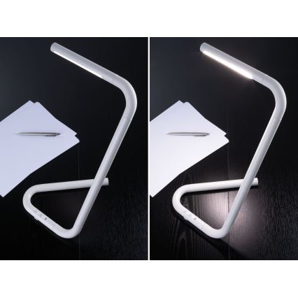 Paulmann 95423 - Lampe de table tactile à intensité variable LED/4,5W FLEXLINK 5V/USB 4400 mAh blanche