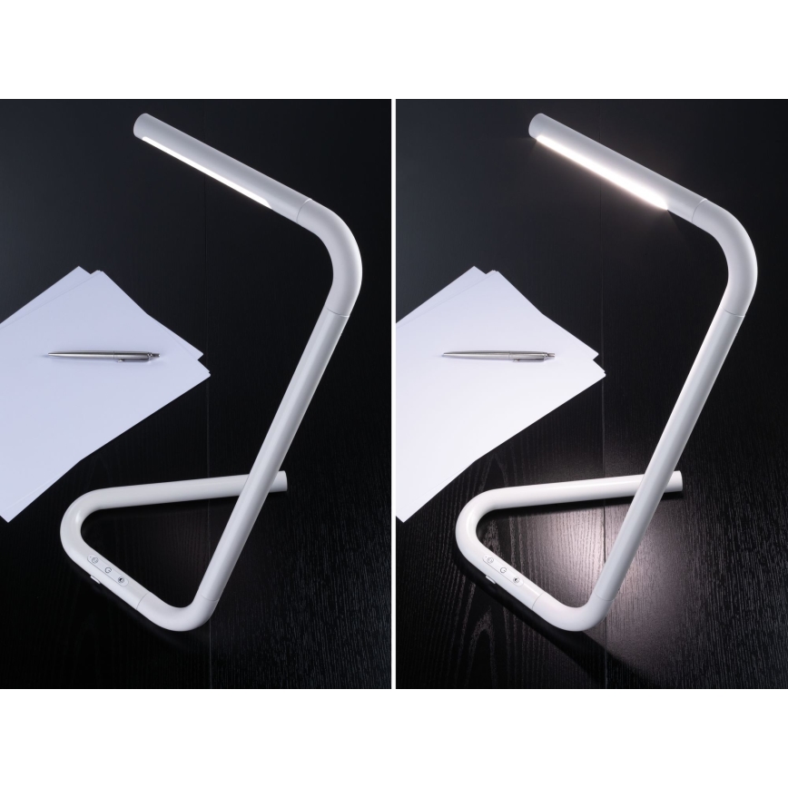 Paulmann 95423 - Lampe de table tactile à intensité variable LED/4,5W FLEXLINK 5V/USB 4400 mAh blanche