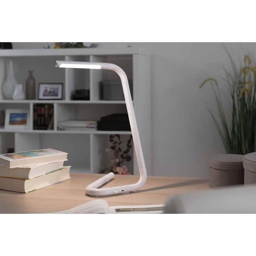 Paulmann 95423 - Lampe de table tactile à intensité variable LED/4,5W FLEXLINK 5V/USB 4400 mAh blanche