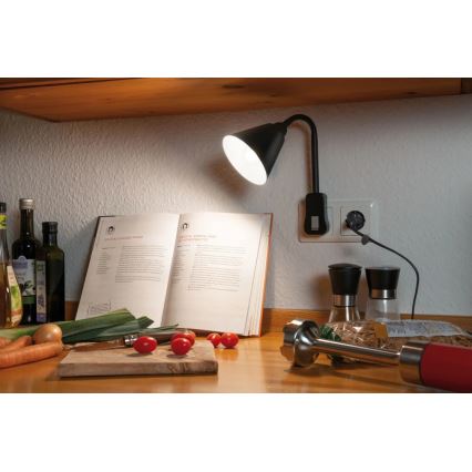 Paulmann 95427 - 1xE14/20W Lampada flessibile da muro JUNUS con spina integrata 230V