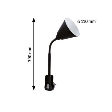 Paulmann 95427 - 1xE14/20W Lampada flessibile da muro JUNUS con spina integrata 230V