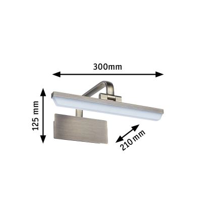 Paulmann 95568 - Lampada per quadri LED 6W RENAN 230V 30 cm ottone