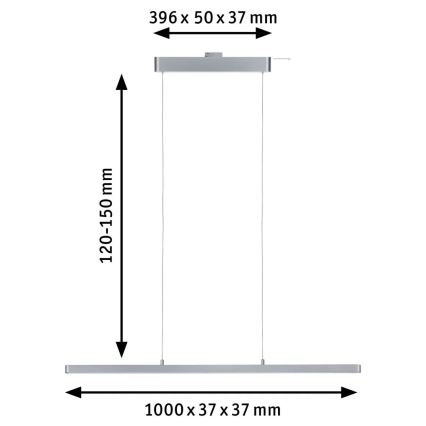 Paulmann 95578 - LED/40W Lampadario dimmerabile a sospensione con filo URAIL LENTO 230V 2700-6500K