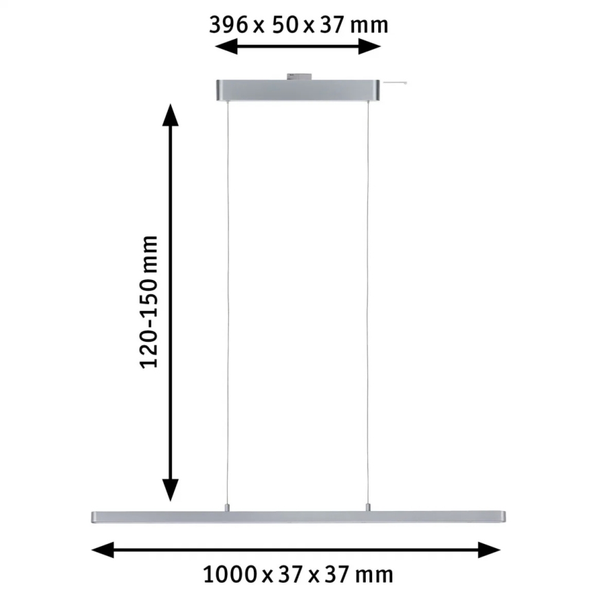 Paulmann 95578 - LED/40W Lampadario dimmerabile a sospensione con filo URAIL LENTO 230V 2700-6500K