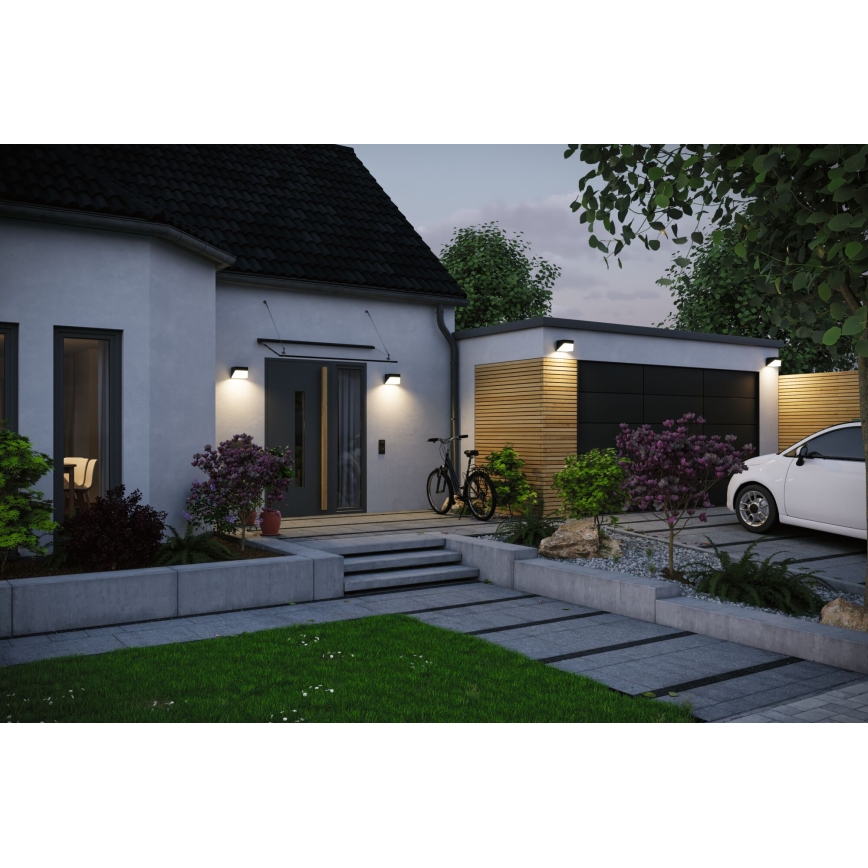 Paulmann 95746 - LED/2,3W IP44 Applique murale solaire avec détecteur EILEEN 3,7/230V 4000 mAh noir