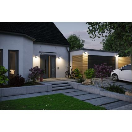 Paulmann 95747 - LED/2,3W IP44 Lampada da parete solare con sensore CALYNE 3,7/230V 4000 mAh nero