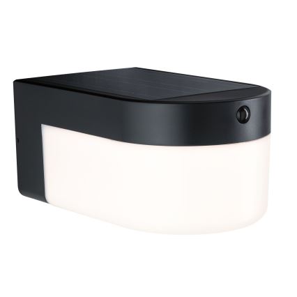 Paulmann 95747 - LED/2,3W IP44 Lampada da parete solare con sensore CALYNE 3,7/230V 4000 mAh nero