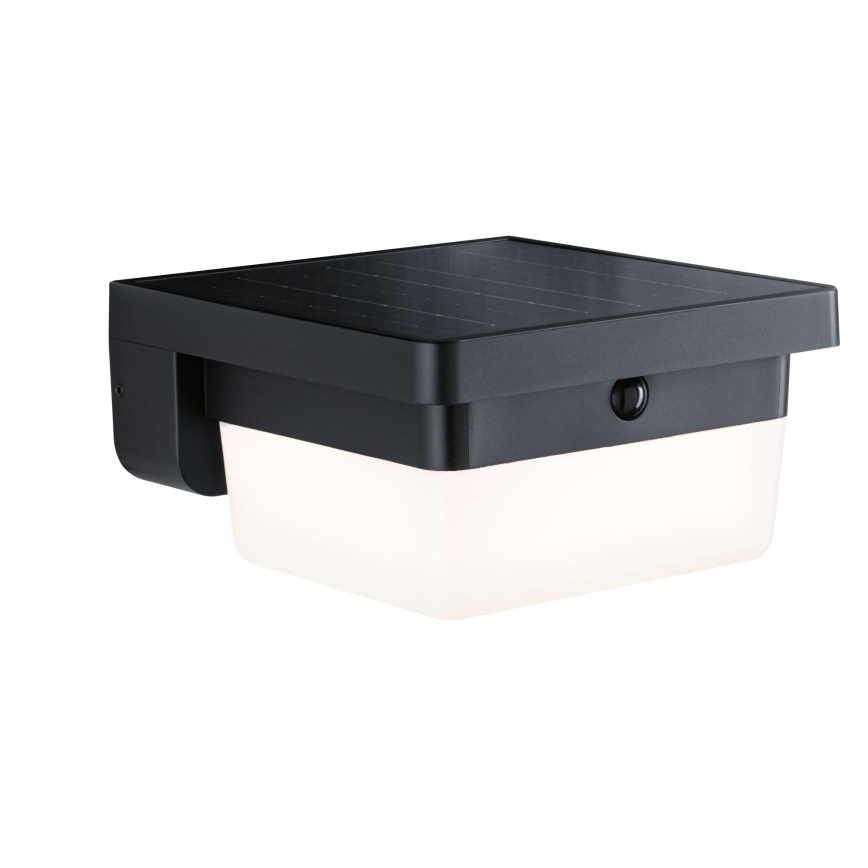 Paulmann 95748 - LED/2,3W IP44 Applique murale solaire avec capteur ISLEEN 3,7/230V 4000 mAh noire