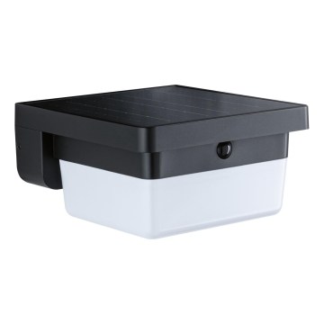 Paulmann 95748 - LED/2,3W IP44 Lampada da parete solare con sensore ISLEEN 3,7/230V 4000 mAh nera