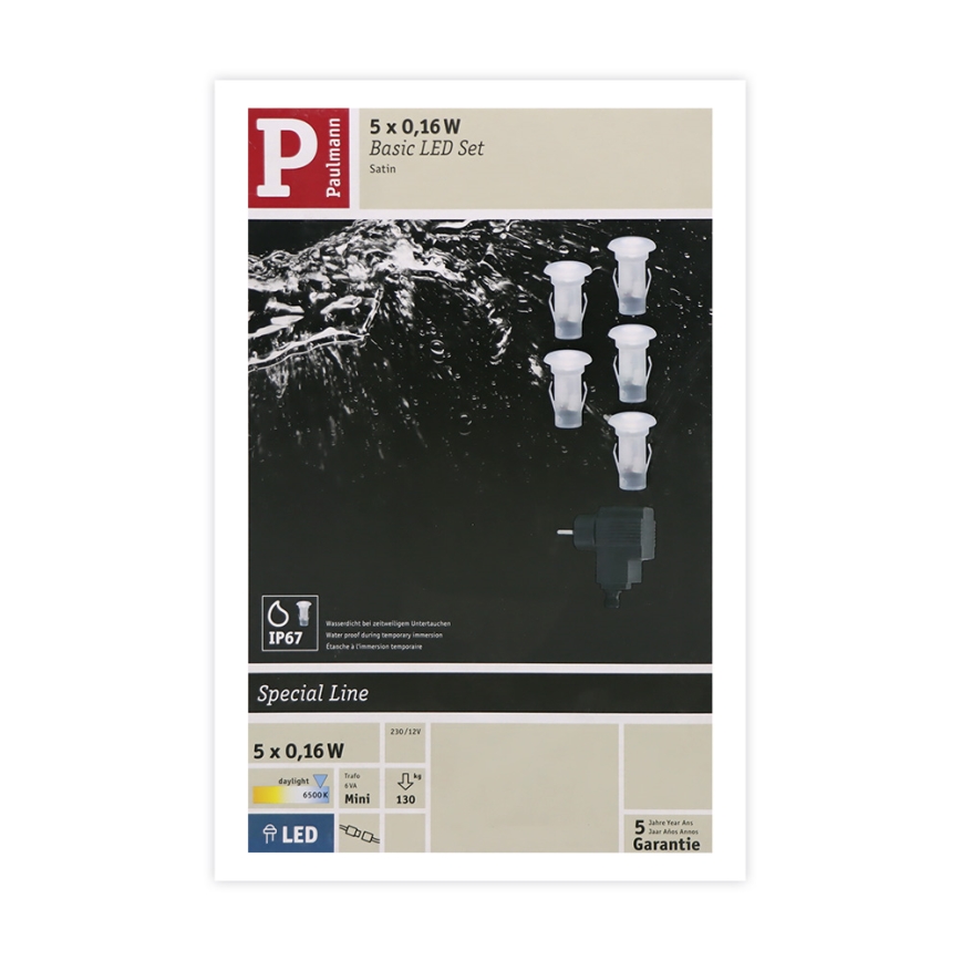 Paulmann 98891 - SET 5X LED/0,16W IP67 Luminaire encastré d'extérieur MICRO 230V