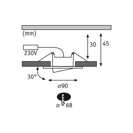 Paulmann 99933 - SET 3x LED/5,2W IP65 Dimmbare Einbauleuchte für Badezimmer 230V