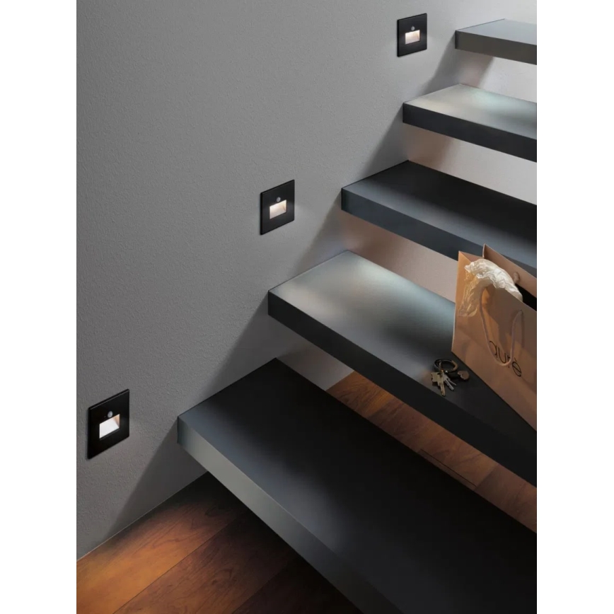 Paulmann  93135 - LED/1,2W Treppenleuchte mit Sensor EDGE 230V schwarz