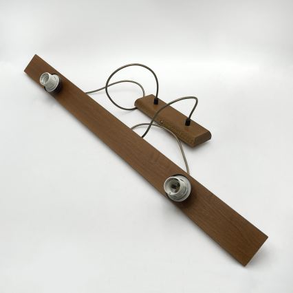 Pendelleuchte AIDA an Kabel, 2xE27/15W/230V, Ø 35 cm, Eiche/Raffia