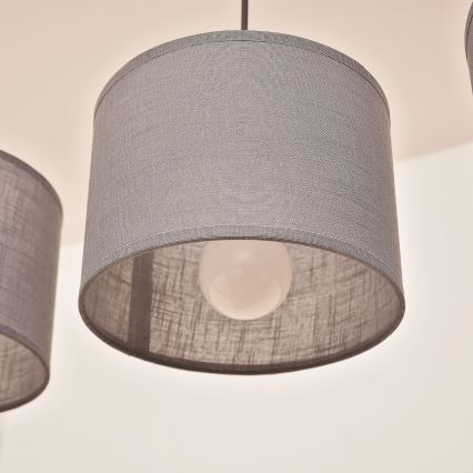 Pendelleuchte ALBA mit Kabelaufhängung, 3xE27/15W/230V, grau